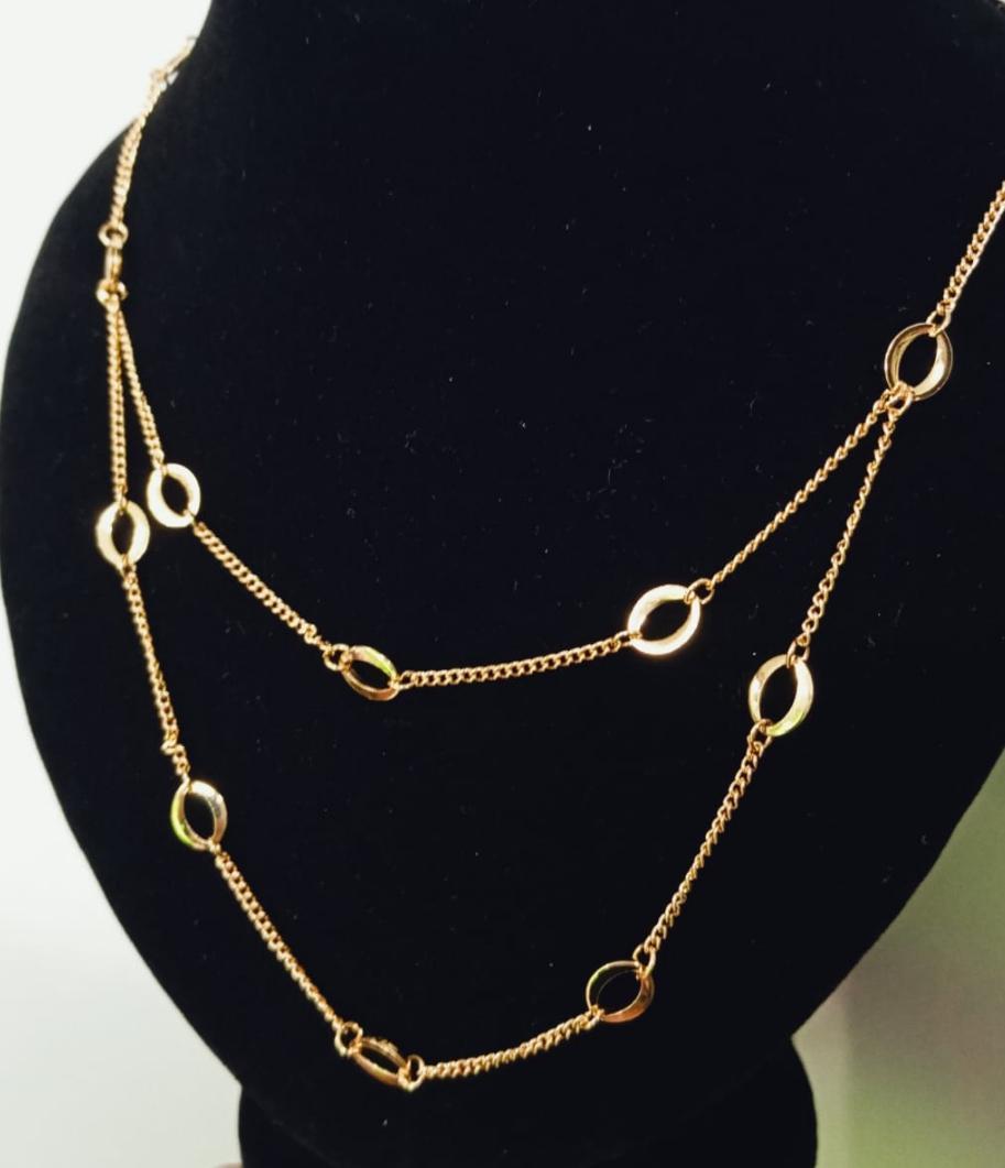 Necklace for girls - 2 layyer gold plated pendent